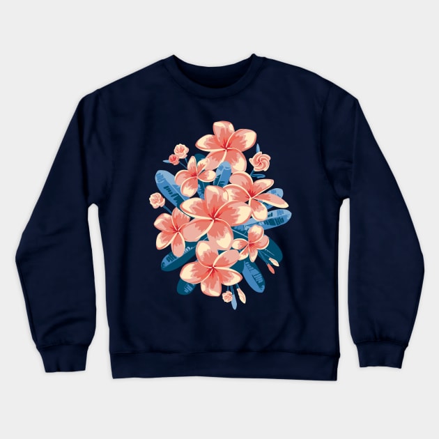 Pink Plumeria. Tropical flowers Crewneck Sweatshirt by lents